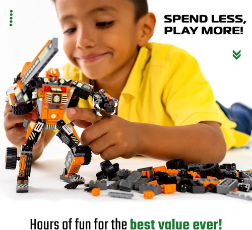 Miniatura 4 de JITTERYGIT Mech Robot soldado que brilla en la oscuridad ladrillos de juguete STEM, juguetes para niños de Navidad, cumpleaños, Regalos, regalo