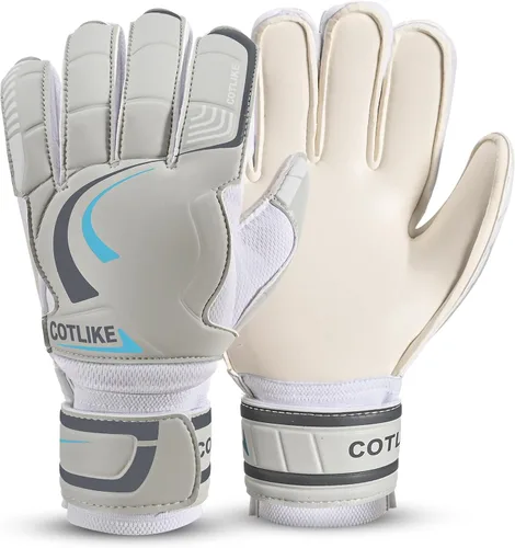 Guantes de portero de fútbol – Guantes de portero de fútbol para niños, niñas, jóvenes y adultos, guantes de portero de fútbol de látex de 0.18 Gris