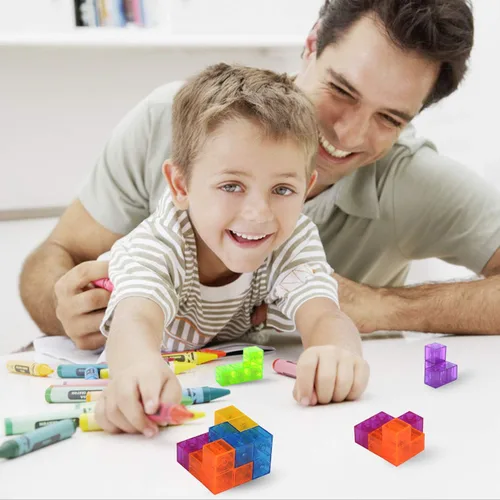 Miniatura 7 de WorWoder Bloques de construcción magnéticos para niños, cubos magnéticos 3D rompecabezas mágicos, juego de 7 bloques magnéticos de múltiples formas