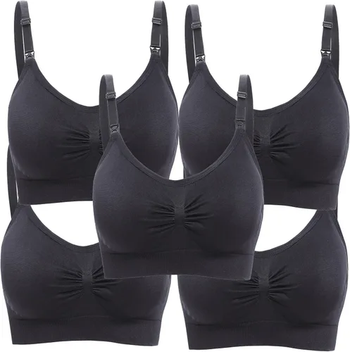 Miniatura 3 de Lataly Bralette de lactancia para mujer, sin varillas, paquete de 5