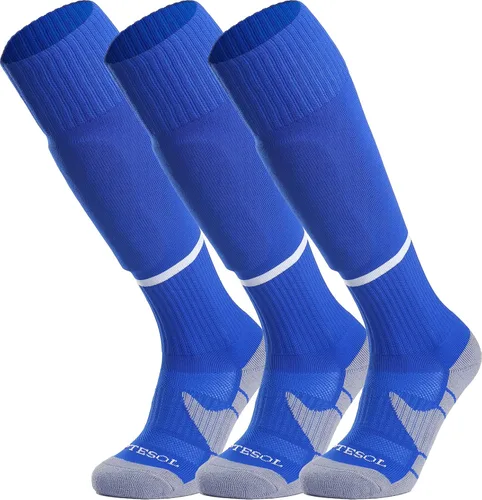 Miniatura 14 de APTESOL - Calcetas de fútbol hasta la rodilla (paquetes de 1/3/5) Calcetas acojinadas para niños, jóvenes, adultos, para equipos deportivos OTC