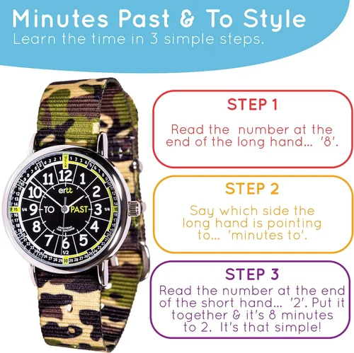 Miniatura 3 de EasyRead Time Teacher Kids Watch - Girls & Boys Watches for Kids - Analog Teaching Watch for Kids - Learn to Tell The Time Childrens Watch - 3 Step