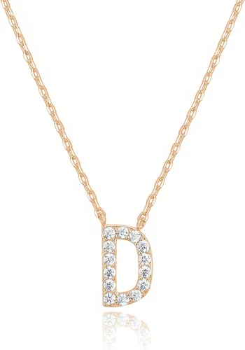 Miniatura 129 de PAVOI 14K White Gold Plated Cubic Zirconia Initial Necklace Letter Dainty Necklaces for Women