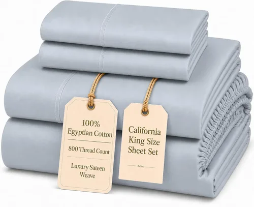 Miniatura 39 de Sábanas Twin XL 100% Algodón Para Cama Twin, Juego de Sábana Bajera Totalmente Elástica y Fundas de Almohada 800TC, Sábanas de Bolsillo Profundo 06