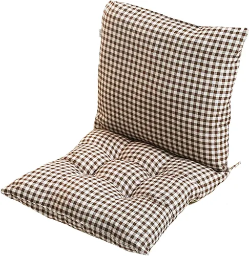 Miniatura 16 de Cojín para silla de respaldo alto, cojines y cojines de silla de alta calidad, cojín de respaldo y asiento con lazos para patio, jardín, oficina