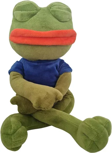 Miniatura 11 de Juguete de peluche de rana mágica y emotiva muñeca meme de rana, cristal de 17.7 pulgadas, ultra suave, lindo regalo para el hogar, juguete