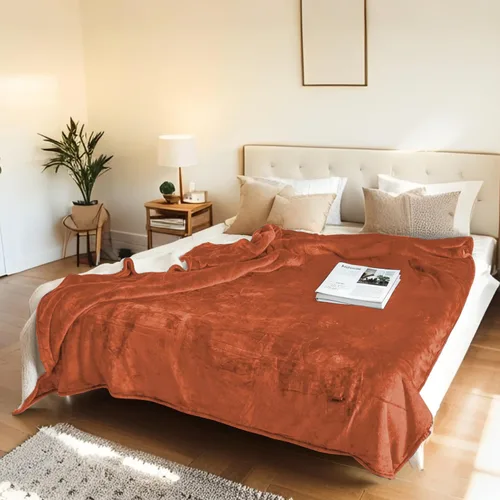 Miniatura 45 de Manta térmica eléctrica tipo throw tamaño 50"x60" - Tela de franela y sherpa de doble cara, 6 ajustes de calor y 3 horas de apagado automático