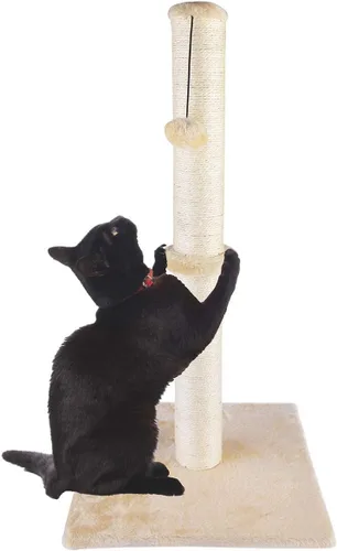 Miniatura 13 de Dimaka - Rascador de gato de 29 pulgadas de alto, con cuerda de sisal y cubierto con suave felpa suave Gris