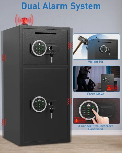 Miniatura 6 de 6.0 Pies Cúbicos Caja de Seguridad para el Hogar Extra Grande Caja de Seguridad Ignífuga e Impermeable, Caja de Seguridad Digital para el Hogar