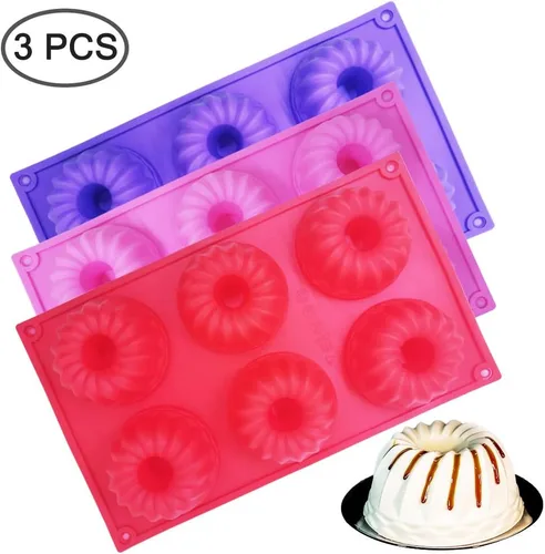 Miniatura 2 de findTop - 3 paquetes de moldes de silicona para tartas, mini molde para hornear pasteles para magdalenas, pasteles de café, cupcakes, brownie