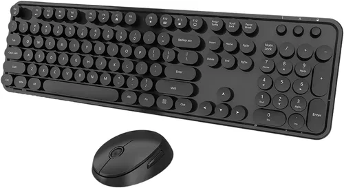 Miniatura 14 de Combo de teclado y mouse inalámbricos colorido - Teclado inalámbrico de 104 teclas con almohadilla numérica para PC Windows, portátil, laptop