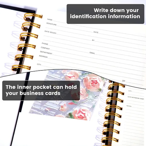 Miniatura 4 de Cuaderno de Reuniones para Trabajo con Elementos de Acción 5.5×8.5 Tapa Dura Espiral Planificador de Reuniones para Oficina Negocios Notas