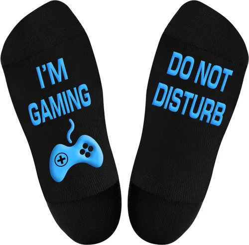 Miniatura 22 de AGRIMONY Calcetines divertidos con texto en inglés «Do Not Disturb Gaming» para hombres, mujeres, adolescentes, niños, Pascua, padres, cumpleaños