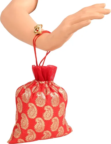 Miniatura 2 de Handcrafted Traditional Indian MultiColor Colors Drawstring Purse Bag Pouch Potli for Gift Jewelry Packaging