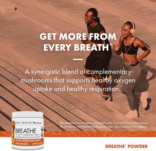 Miniatura 5 de Host Defense Breathe* Powder - Suplemento de hongos de apoyo inmunológico y respiratorio - Suplemento de apoyo a la salud pulmonar a base de hierbas