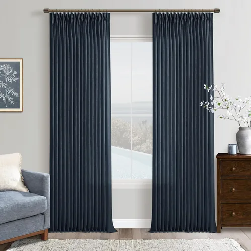 Miniatura 30 de TWODRAPES Cortinas de Lino Plisadas con Pinza Beige Blancas de 54 Pulgadas de Largo 2 Paneles para Comedor Cocina Dormitorio Plisadas Semi