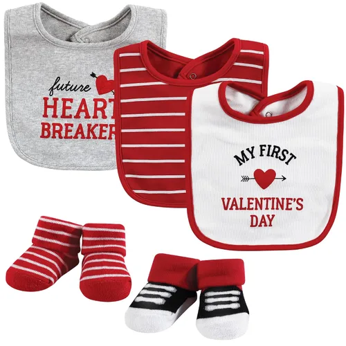 Miniatura 15 de Hudson Baby Conjunto de babero y calcetines unisex de algodón para bebé, Tamaño único Chica Calabaza