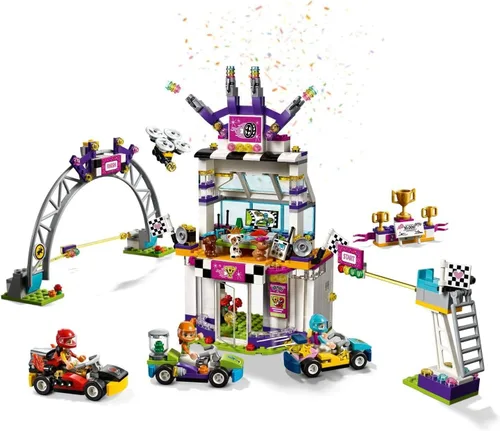 Miniatura 4 de LEGO Friends The Big Race Day 41352 Kit de construcción, mini Go Karts y autos de juguete para niñas, el mejor regalo para niños (648 piezas)