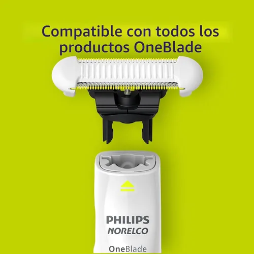 Miniatura 6 de Cuchilla de repuesto Philips Norelco OneBlade Skin Protect, para afeitadora y recortadora eléctrica OneBlade, acero inoxidable duradero, recorte