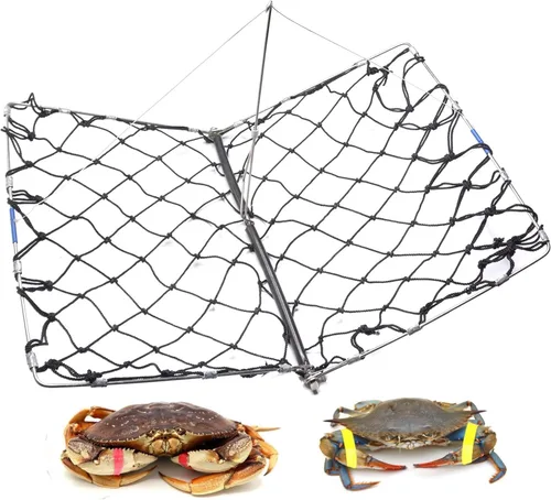 Miniatura 2 de AirFly Foldable Castable Crab Trap - Crab Hawk & Crab Jaw Star Trap with Bait Clip - Portable Fishing Rod Crab Pot for Blue Crabs & Dungeness