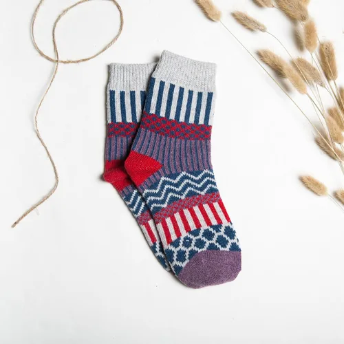Miniatura 6 de JOYCA & Co. - 3-5 pares de calcetines de invierno gruesos de algodón de lana abrigada para mujer