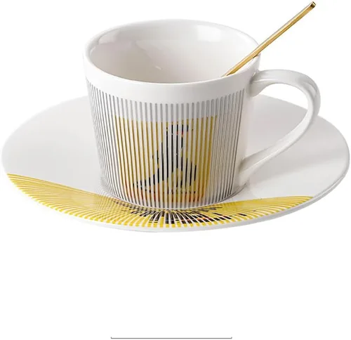 Miniatura 16 de Tazas y platillos de espejo, taza de café con reflejo de espejo, taza de café de cerámica con juego de platillo, tazas de té y platillos