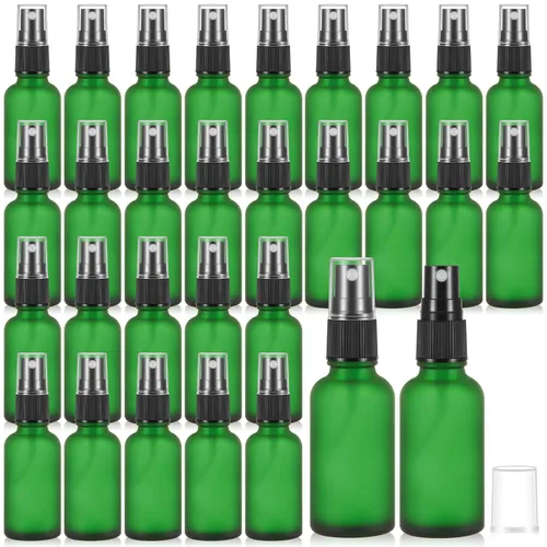 Miniatura 22 de Roshtia 30 Pcs 0.33 oz/ 10 ml Beech Wood Color Glass Spray Bottle Refillable Perfume Atomizer Clear Decorative Empty Bottles with Fine Mist Sprayer