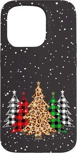 Miniatura 14 de Funda con diseño de árboles de Navidad con estampado de leopardo y cuadros para iPhone 16