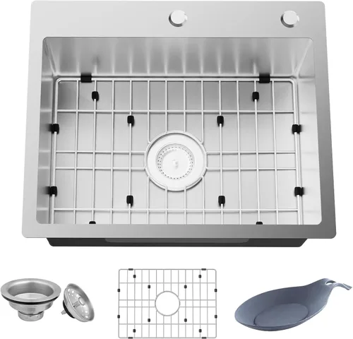 Miniatura 16 de Fregadero de cocina negro, fregadero de barra de acero inoxidable de 15 x 17 pulgadas, fregadero de cocina pequeño, elección ideal para espacios