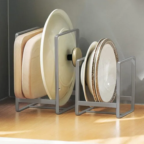 Miniatura 9 de 2PCS Organizador de Soportes para Platos, Estante de Exhibición y Almacenamiento de Platos de Metal para Secado para Gabinete, Mostrador y Armario