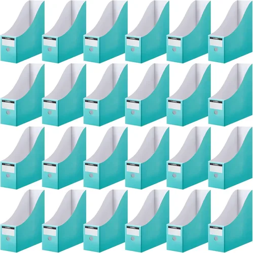 Miniatura 12 de Thenshop Organizador de 24 piezas de cartón para archivos, revistas, caja organizadora de archivos de escritorio, carpeta de almacenamiento de Negro