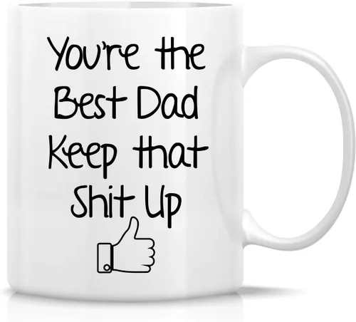 Miniatura 8 de Retreez - Taza divertida con texto en inglés "No. 1 Dad", 325 ml, tazas de cerámica, mensajes divertidos, sarcásticos, motivacionales, regalos