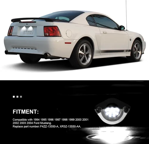 Miniatura 3 de litzland Conjunto de 2 luces LED para placa de matrícula compatible con Ford Mustang 1994 1995 1996 1997 1998 1999 2000 2001 2002 2003 2004 Canbus