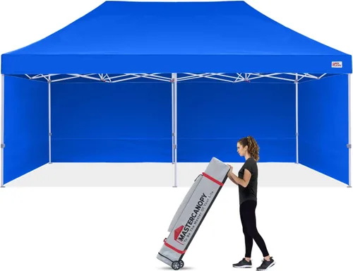 Miniatura 9 de MASTERCANOPY Carpa Plegable Resistente con Paredes Laterales (10x15, Blanco)