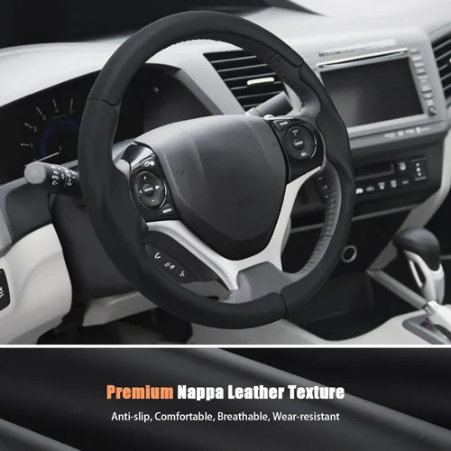 Miniatura 3 de Aimato Funda de volante personalizada para Honda Civic 2012-2015, delgada, antideslizante, resistente a los arañazos, accesorio exclusivo para Honda