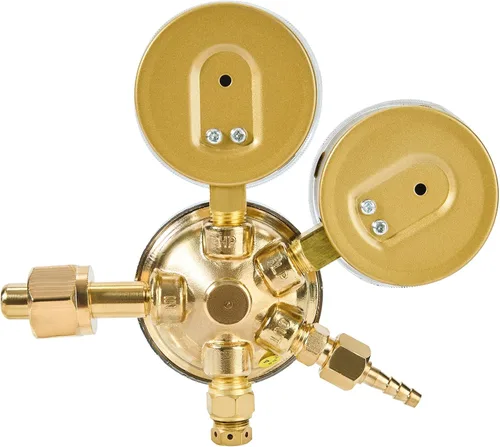 Miniatura 4 de Regulador de oxígeno resistente, medidor de tanque grande, salida de regulador de antorcha de corte 0-200PSI entrada 0-4000PSI CGA 540