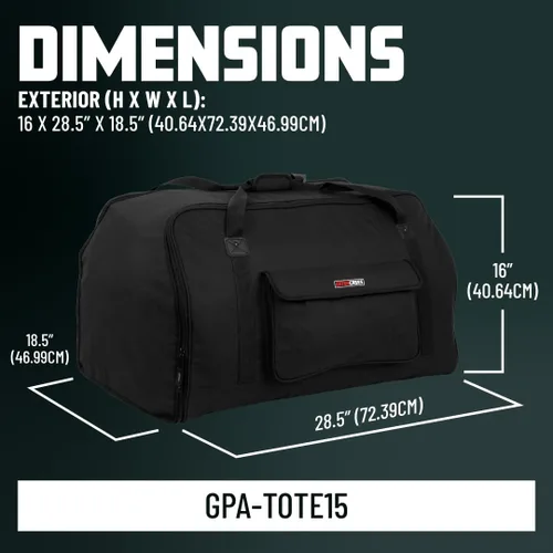 Miniatura 6 de Gator Cases Bolsa para altavoces de alta resistencia para gabinetes compactos de 15", se ajusta a QSC K15, Yamaha DXR15 y más (GPA-TOTE15)