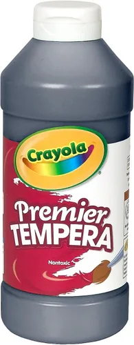 Crayola Premier - Pintura al temple para niños, color negro (16 onzas), suministros para el aula para niños, ideal para artes y manualidades, no