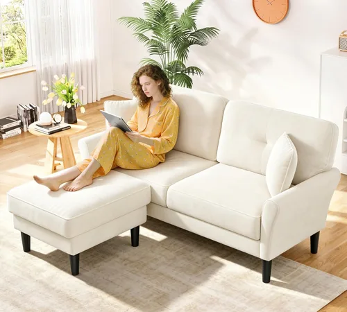 Miniatura 22 de Sofá biplaza de 69 pulgadas, sofás pequeños de terciopelo para espacios pequeños, sofás de dos plazas con 2 almohadas, sofás de dos plazas