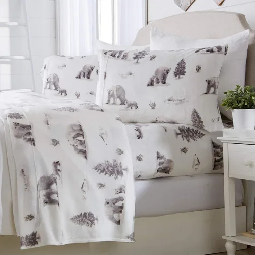 Miniatura 24 de Great Bay Home- Juego de sábanas de microvellón de terciopelo extrasuave de lujo, c/bolsillo profundo, no hacen bolitas, colecc. de sherpa de 05