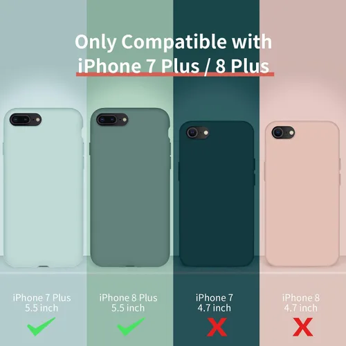 Miniatura 6 de Cordking Funda diseñada para iPhone 8 Plus, diseñada para iPhone 7 Plus, funda de teléfono de silicona ultra delgada a prueba de golpes