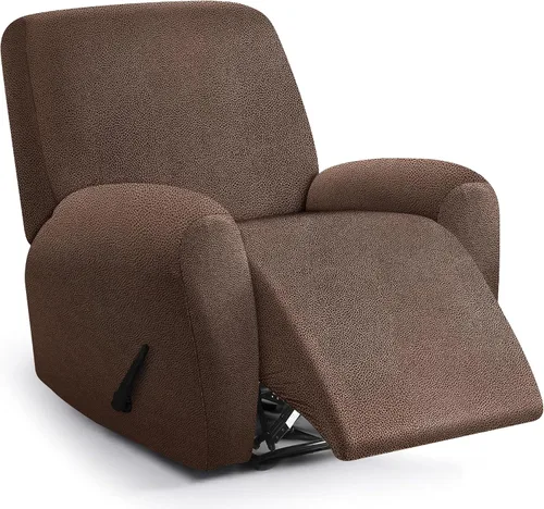 Miniatura 9 de ANARACHON Fundas para sillas reclinables con aspecto de cuero, funda elástica de 4 piezas, funda suave para silla reclinable, protector de muebles