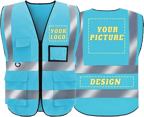 Miniatura 24 de BeautyWill Chaleco de seguridad personalizado con logotipo Clase 2 Chaleco reflectante de alta visibilidad Chaleco de trabajo protector