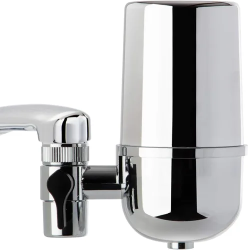 iSpring Filtro de agua para grifo DF1-CHR, sistema de filtración de agua de bloque de carbono, filtro de agua del grifo, reduce el cloro, metales