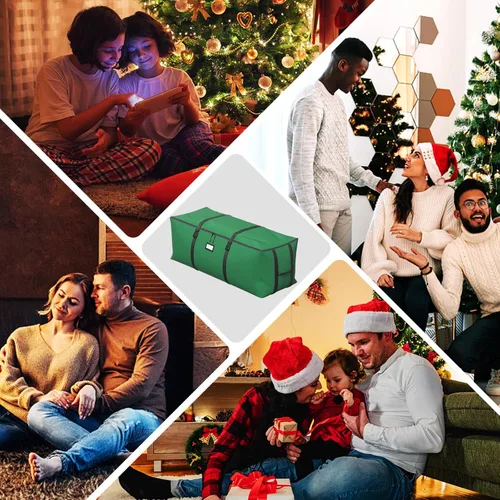 Miniatura 7 de Bolsa de almacenamiento para árbol de Navidad BROSYDA, se adapta a árboles artificiales de hasta 9 pies con correas de hebilla y dobles cremalleras
