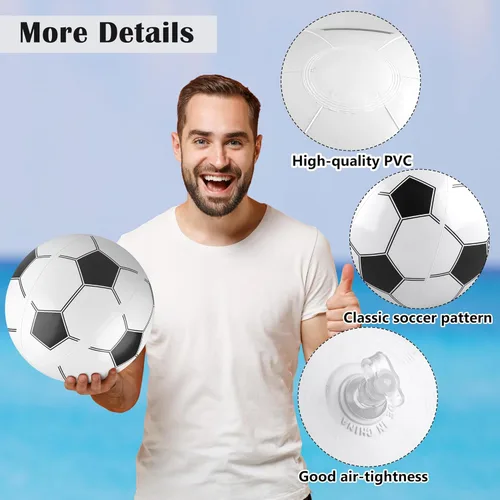 Miniatura 3 de durony Pelota de playa inflable de fútbol de 11 pulgadas, 12 piezas, pelota deportiva inflable para fiesta de cumpleaños, verano, playa