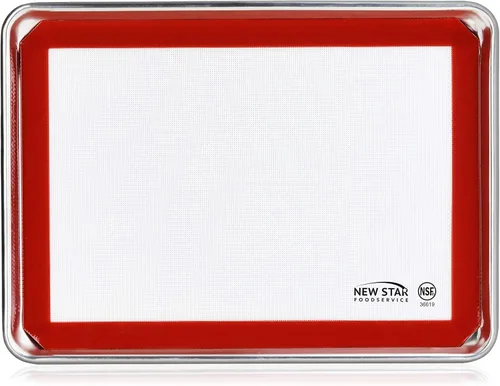 Miniatura 2 de New Star Foodservice Bandeja comercial de aluminio calibre 18 y alfombrilla de silicona para hornear (13 x 18 pulgadas (tamaño medio))