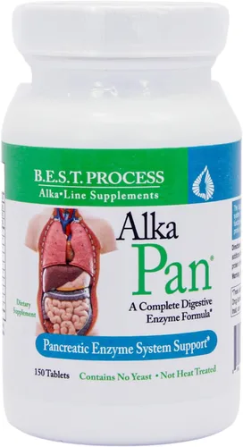 Alka•Pan Best Process Alkaline — Suplemento digestivo natural — Enzimas pancreáticas con superalimentos ricos en antioxidantes y hierbas digestivas