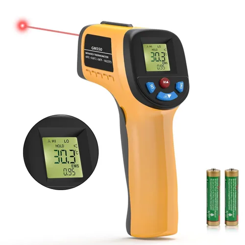 Termómetro infrarrojo láser pistola de temperatura, termómetro digital IR para cocinar, carne, alimentos, horno de pizza, parrilla, pistola de calor