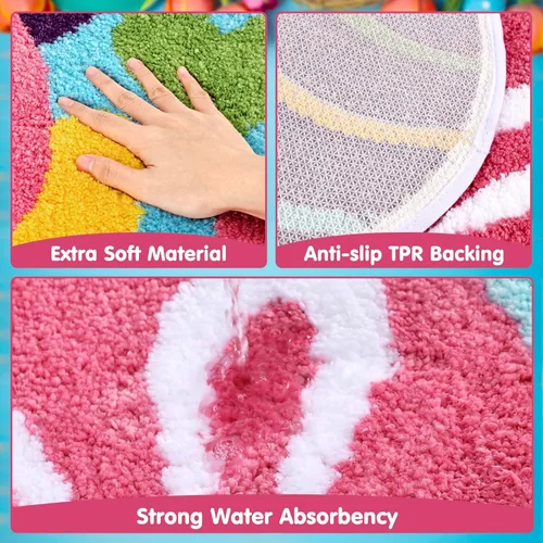Miniatura 3 de Tapete de baño con huevos de Pascua, lavable, antideslizante, absorbente, suave, esponjoso, para baño, dormitorio, sala de estar, decoración